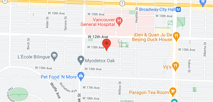 map of 201 888 W 13TH AVENUE